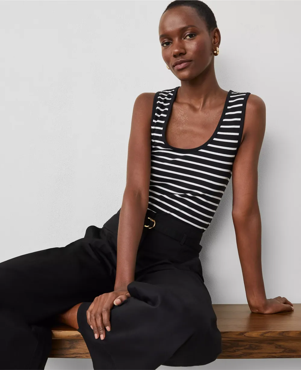 Striped Scoop Neck Tank Top