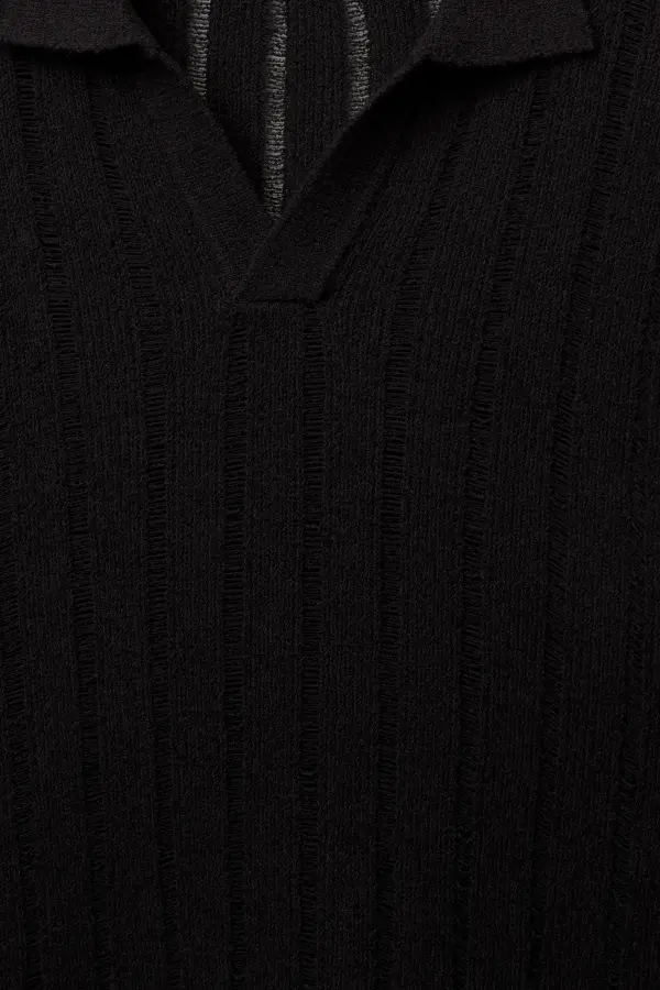 Short sleeve knit polo shirt