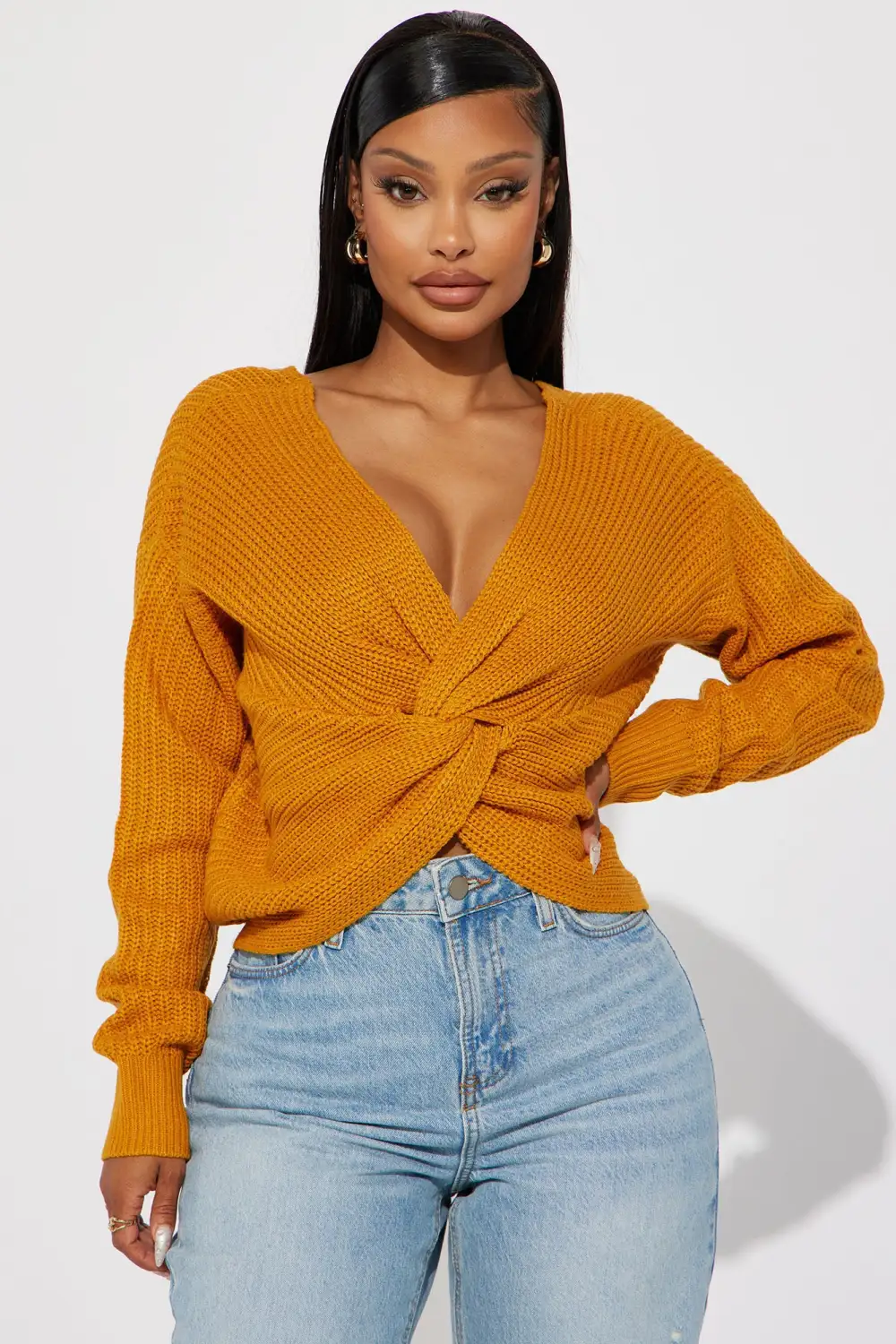 Falls Favorite Girl Sweater II - Mustard