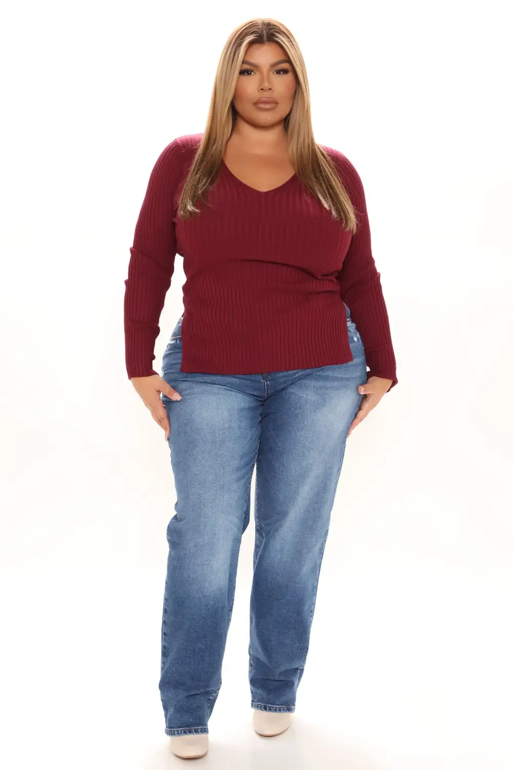 Giving Me The Feels Sweater - Burgundy
