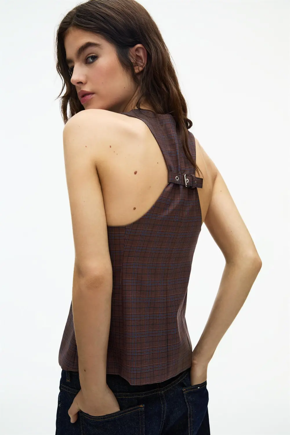 Checked vest