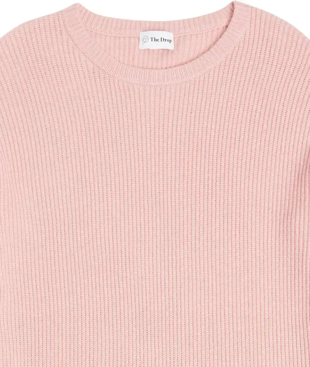 Women's Alice Crewneck Back-Slit Ribbed Pullover Sweater