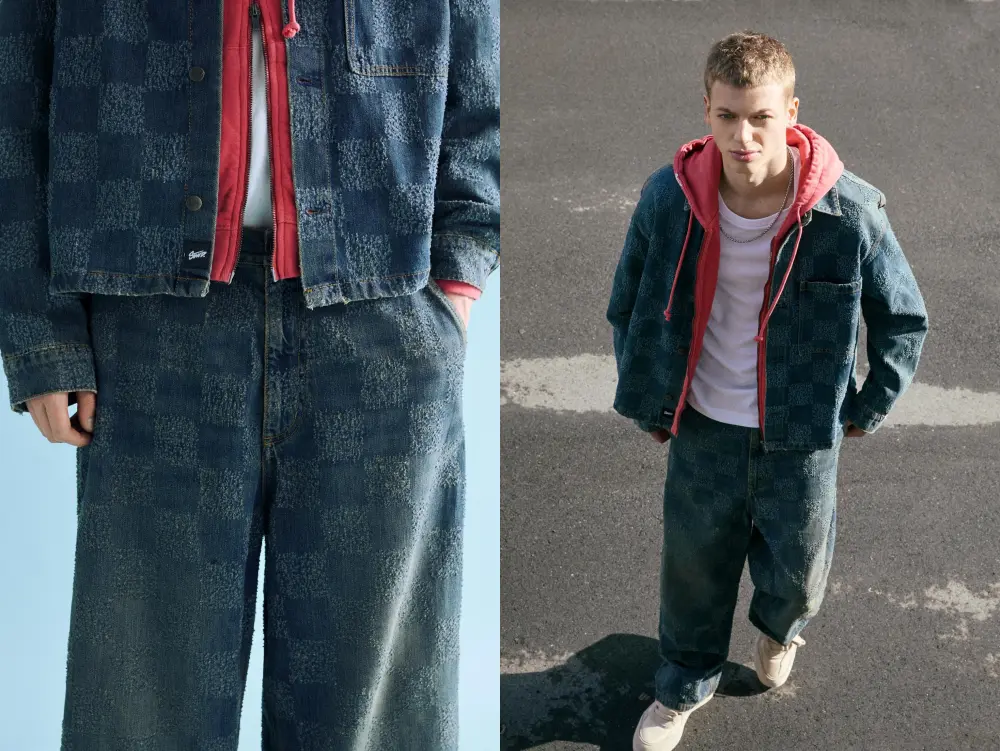 Checked skater jeans