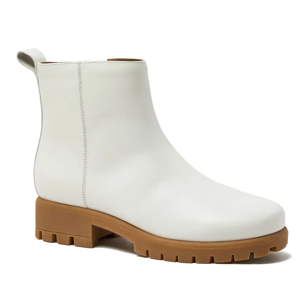 Women's Zip Up Leather Lug Boots