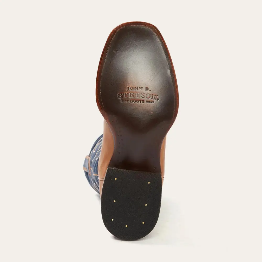 Casper Tan & Blue Matte Cowboy Boot