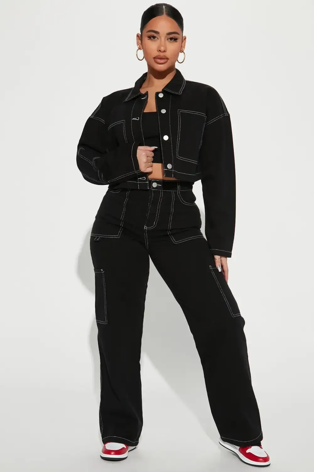 Take A Risk High Rise Utility Jean - Black