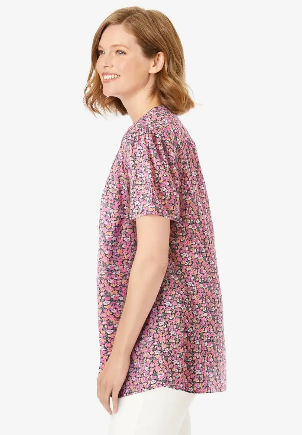 Pintucked Half-Button Tunic