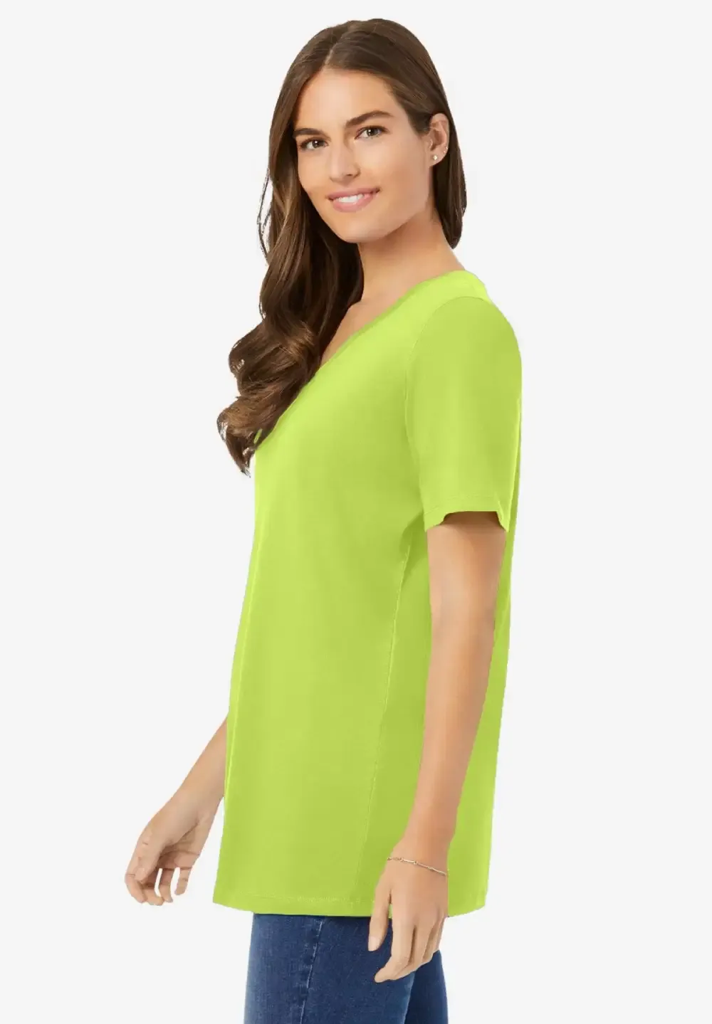 Perfect Short-Sleeve V-Neck Tunic