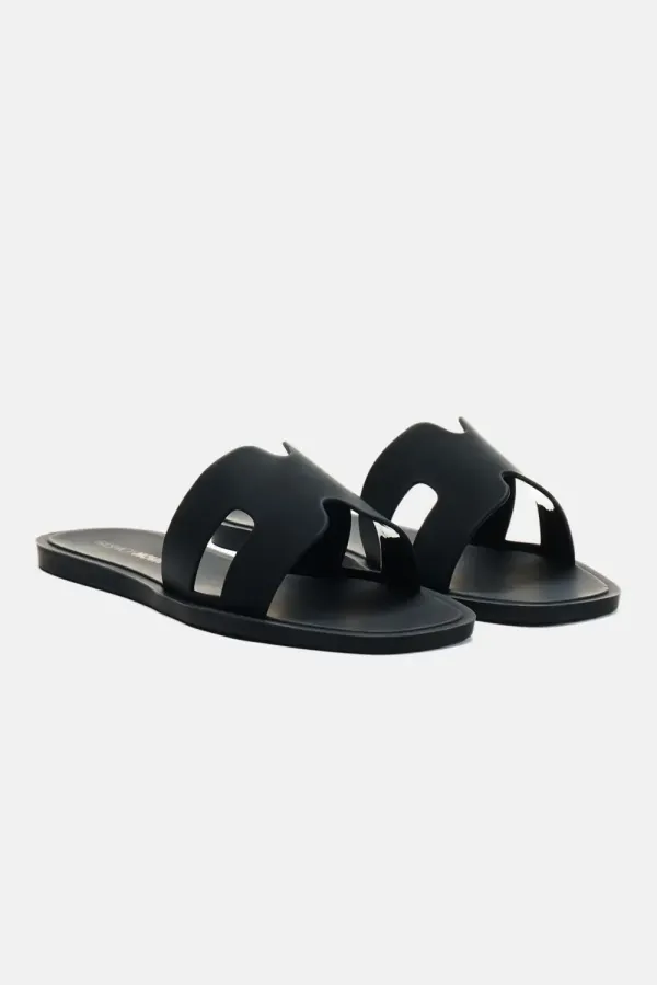 Jackie Flat Sandals - Black