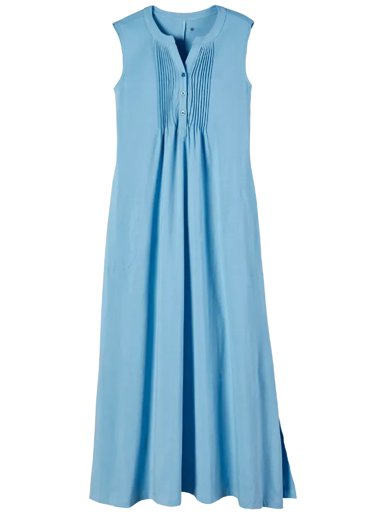 Ella Simone Stretch Knit Pintuck Cotton and Modal Dress