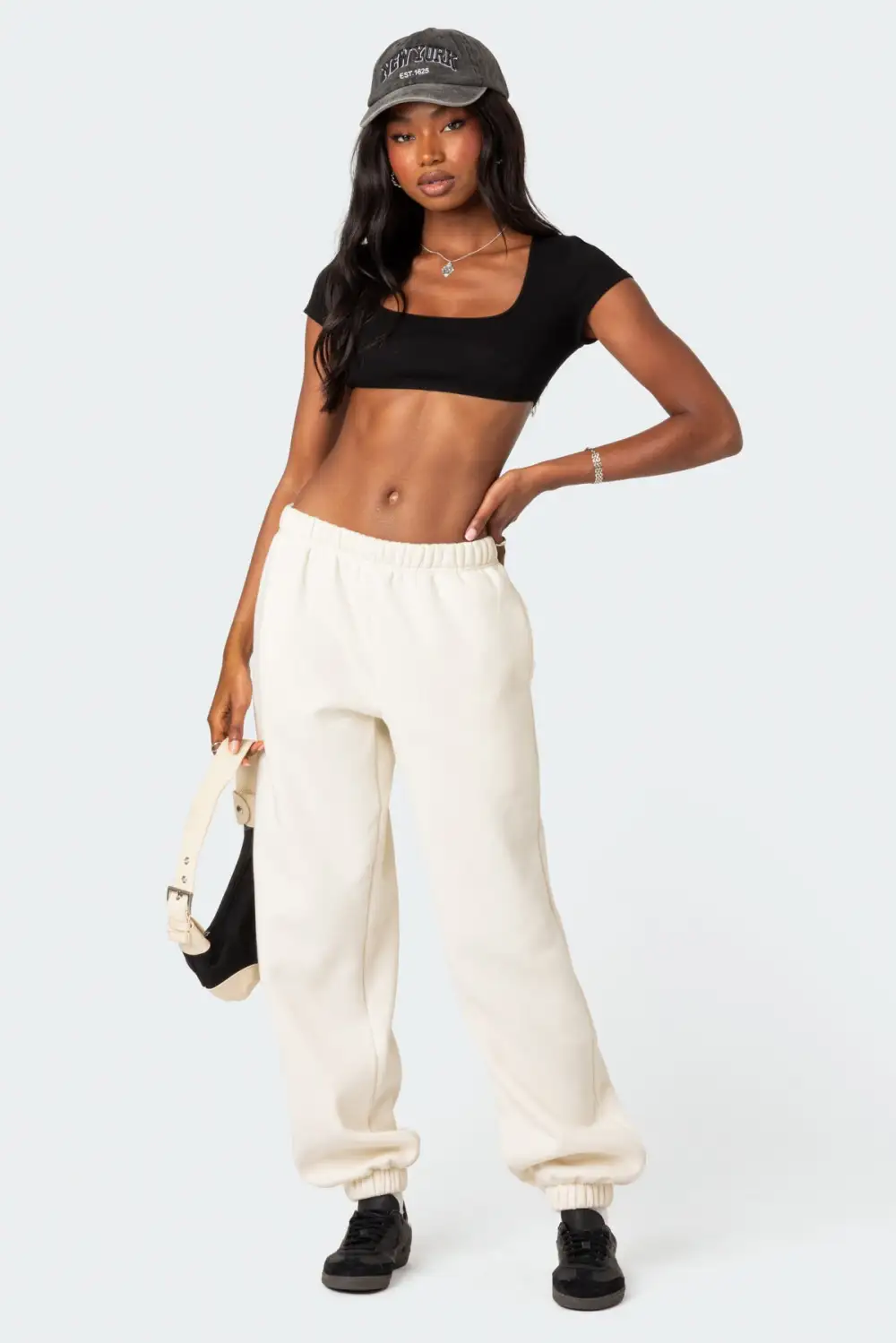 Square Neck Ribbed Crop Top