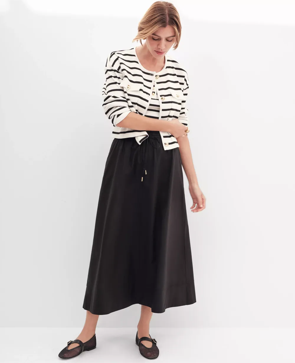 Weekend Collection Voile Drawstring Midi Skirt