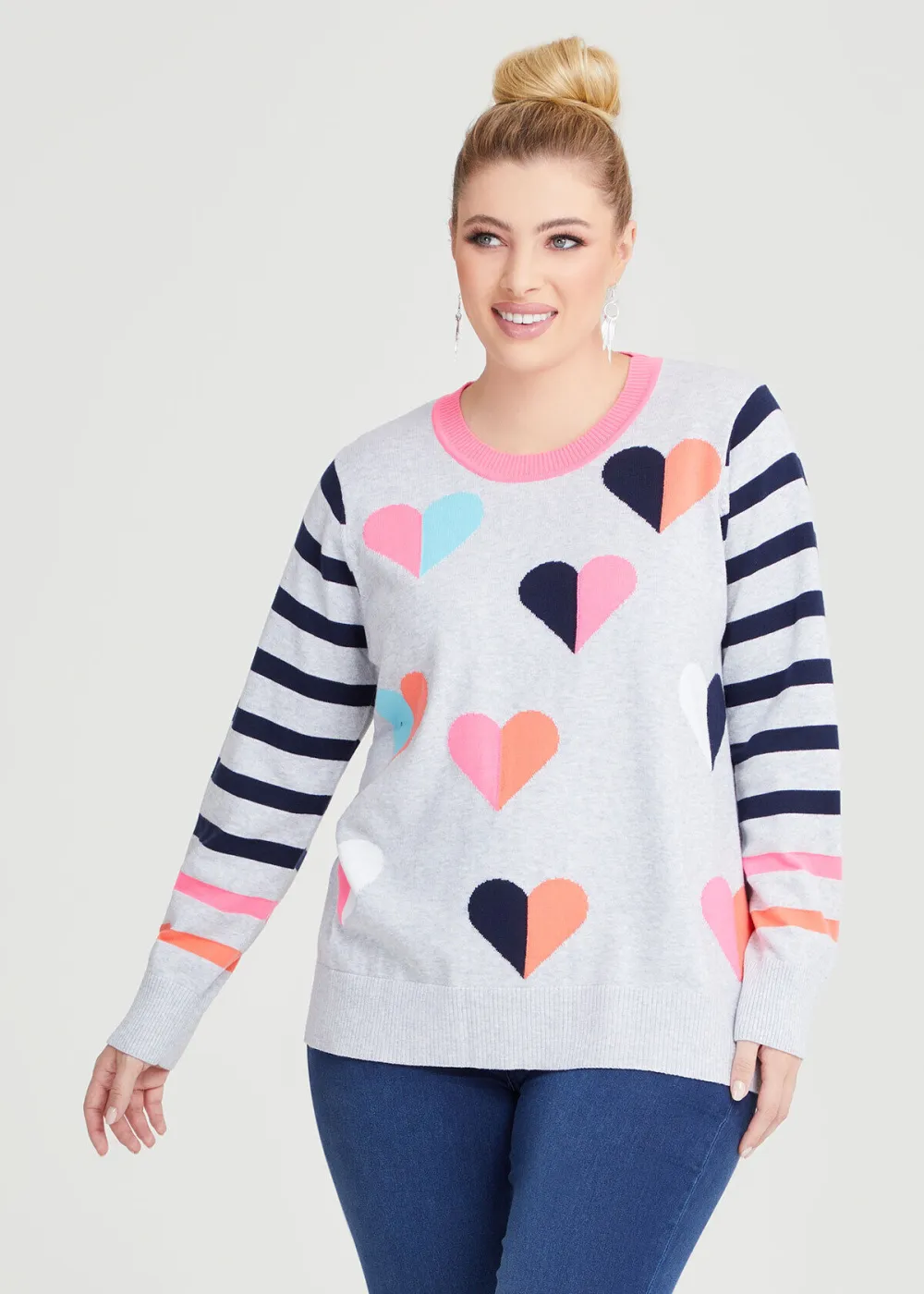 Stripe Love Heart Jumper
