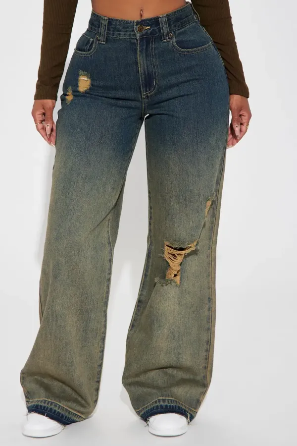 Westley Tinted Baggy Jeans - Dark Wash