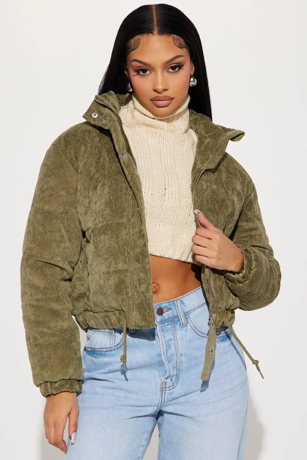 Cover Your Tracks Puffer Jacket - Sage