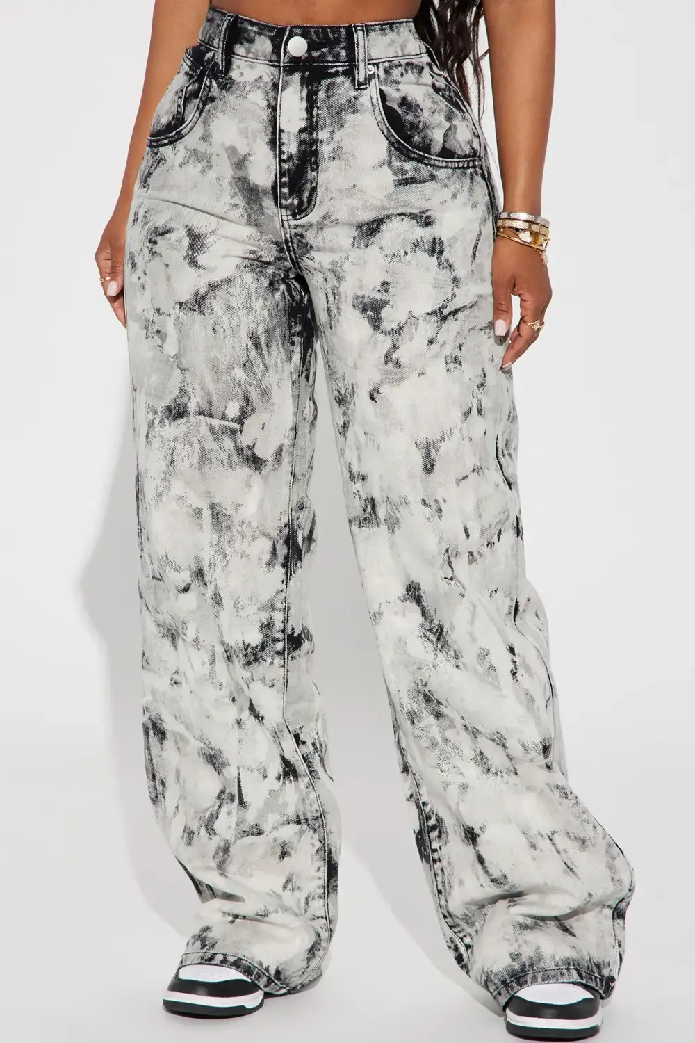 Moonlight Non Stretch Wide Leg Jean - Grey