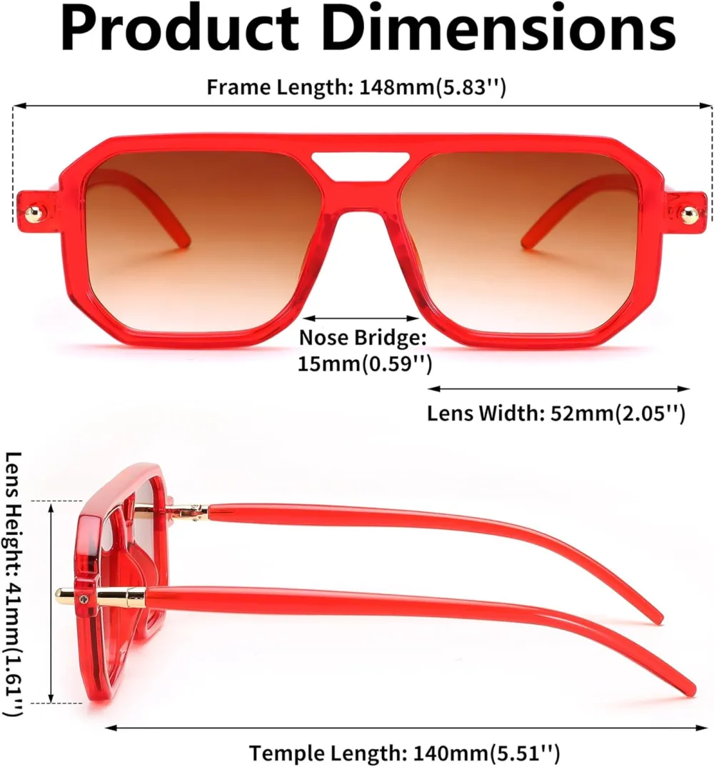 FEISEDY Vintage Square 70s Flat Aviator Sunglasses Women Men Classic Retro Stylish Frame UV400 Sunglasses B2622