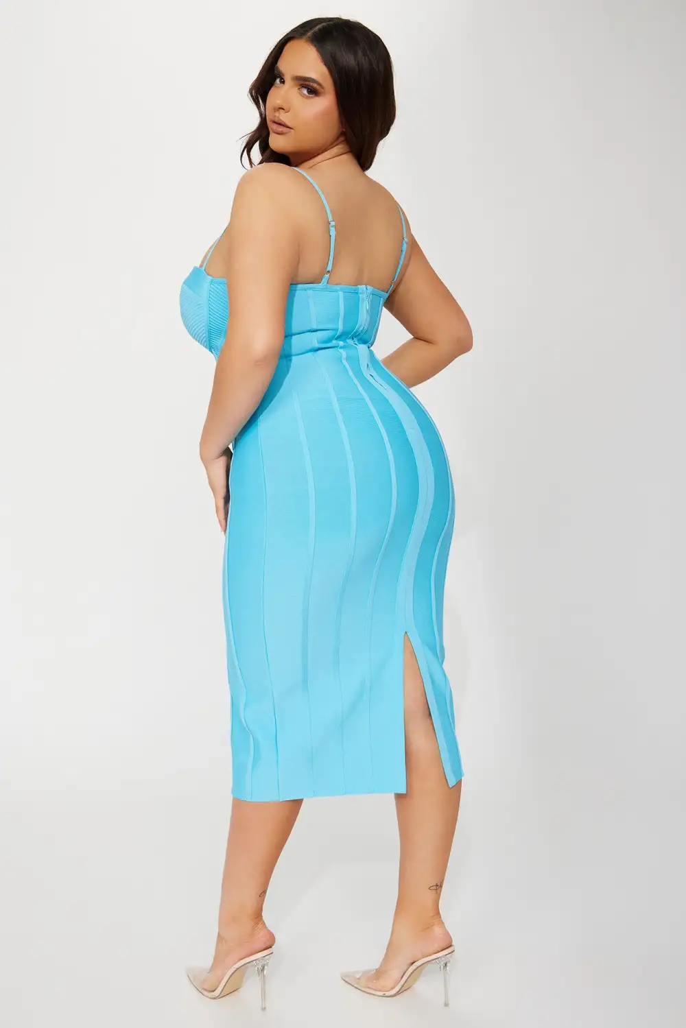 Victoria Bandage Midi Dress - Aqua