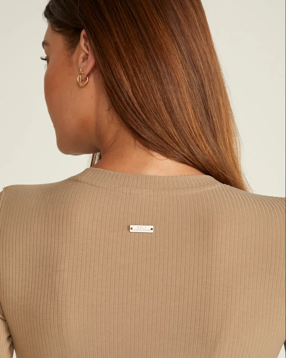 Rib Long Sleeve Split Hem Dress