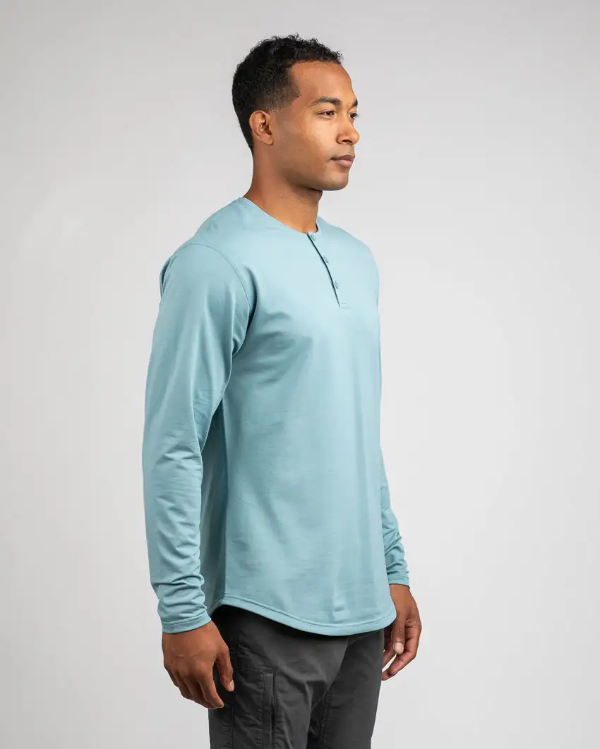Henley Drop-Cut Long Sleeve: Lux