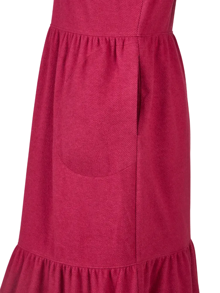 Soft Cowl Neck Tiered Midi Dress