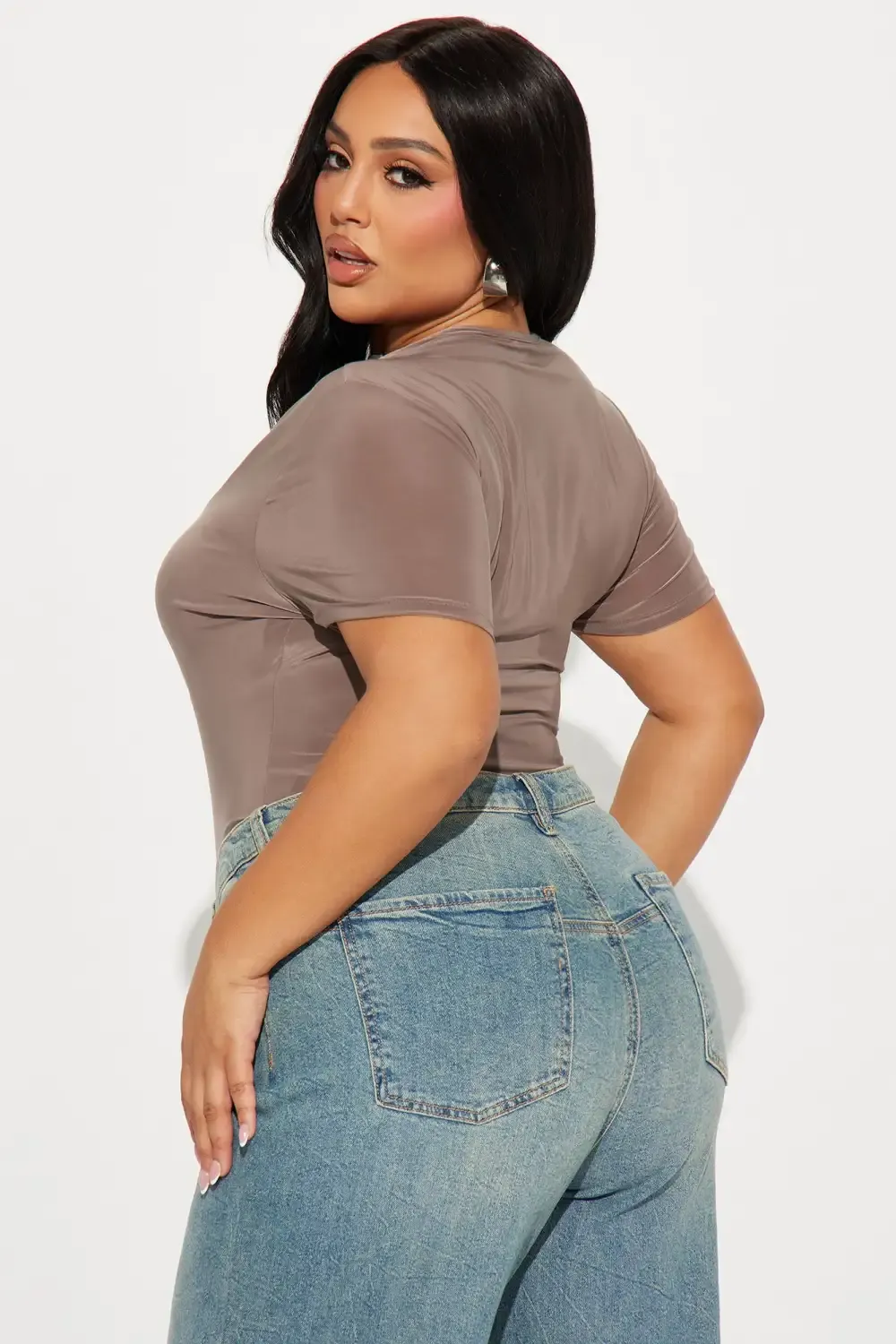 Keilani Short Sleeve Bodysuit - Mocha
