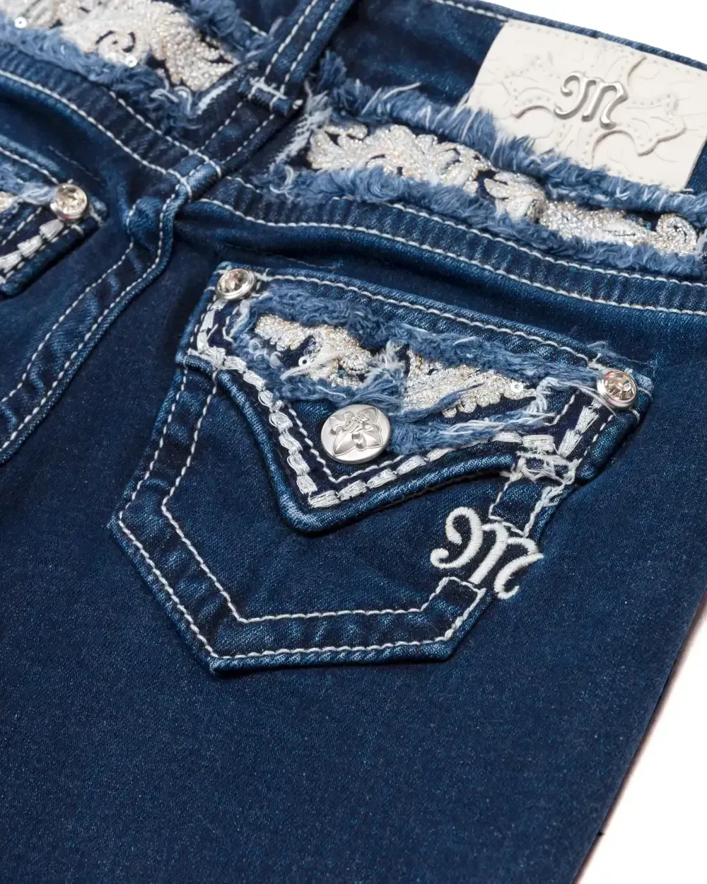 Girls Floral Peekaboo Bootcut Jeans