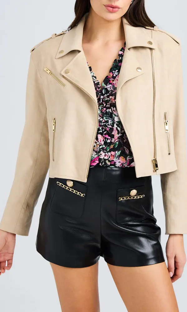 Cosita Vegan Suede Moto Jacket