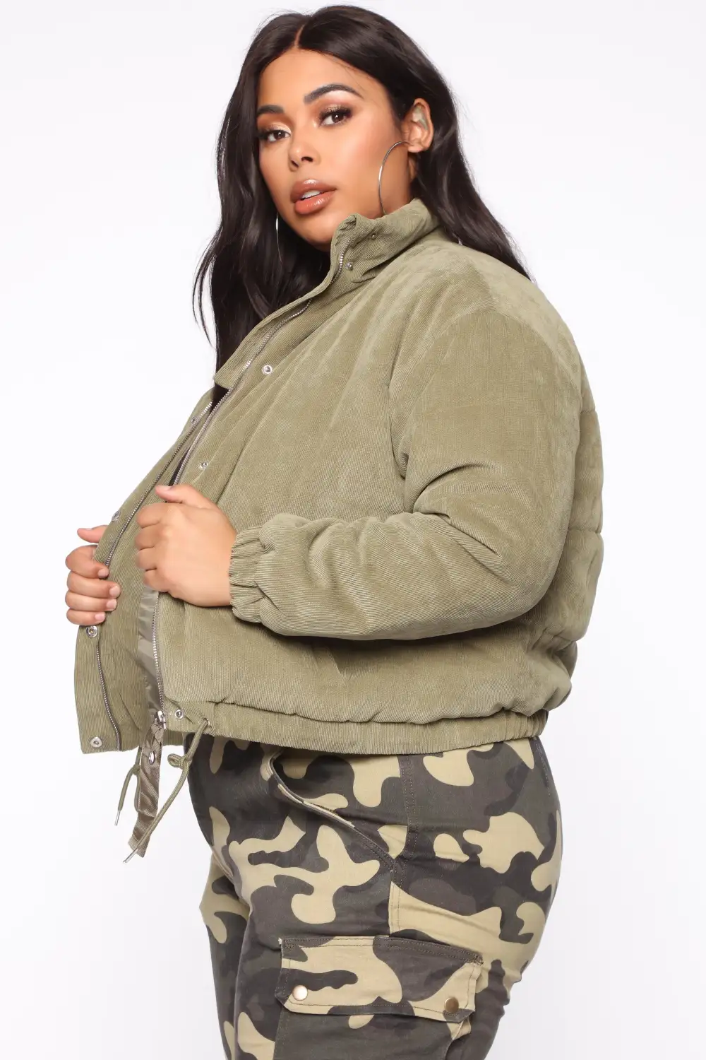Cover Your Tracks Puffer Jacket - Sage
