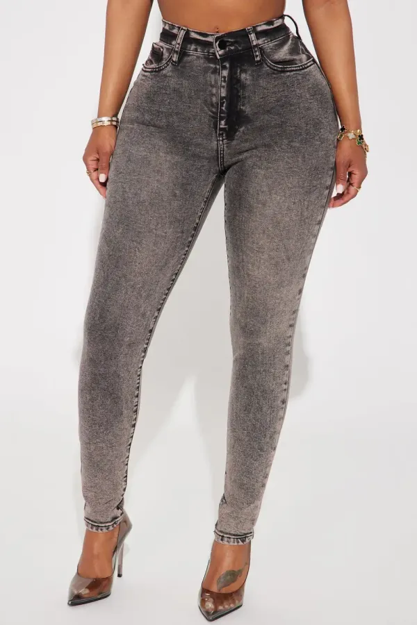 Raquel Sculpting Stretch Skinny Jeans - Acid Wash Black
