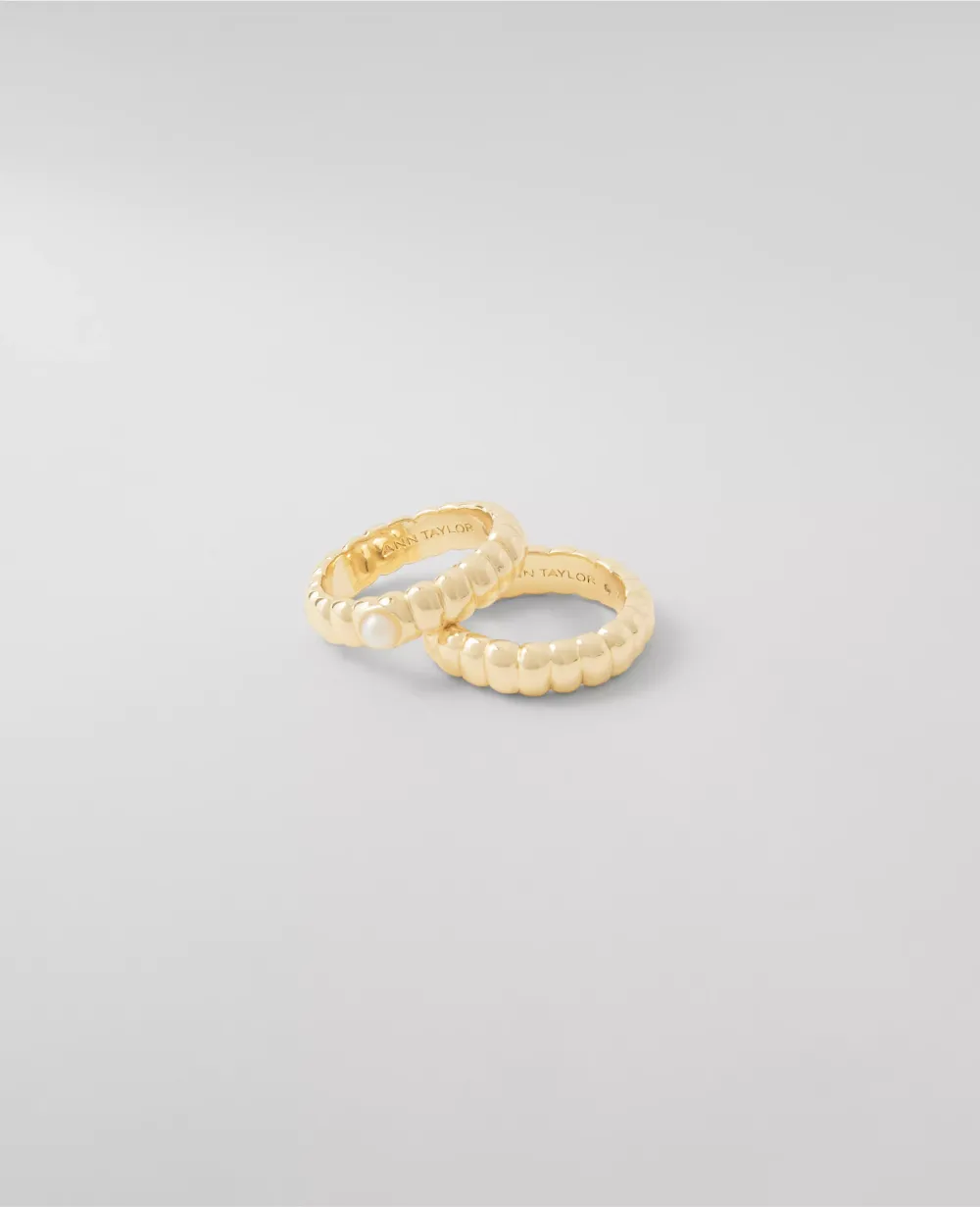 Pearlized Twist Ring Set