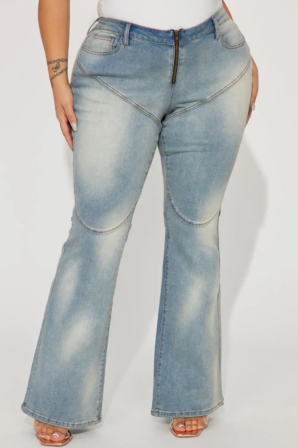 Gabriella Stretch Moto Flare Jeans - Medium