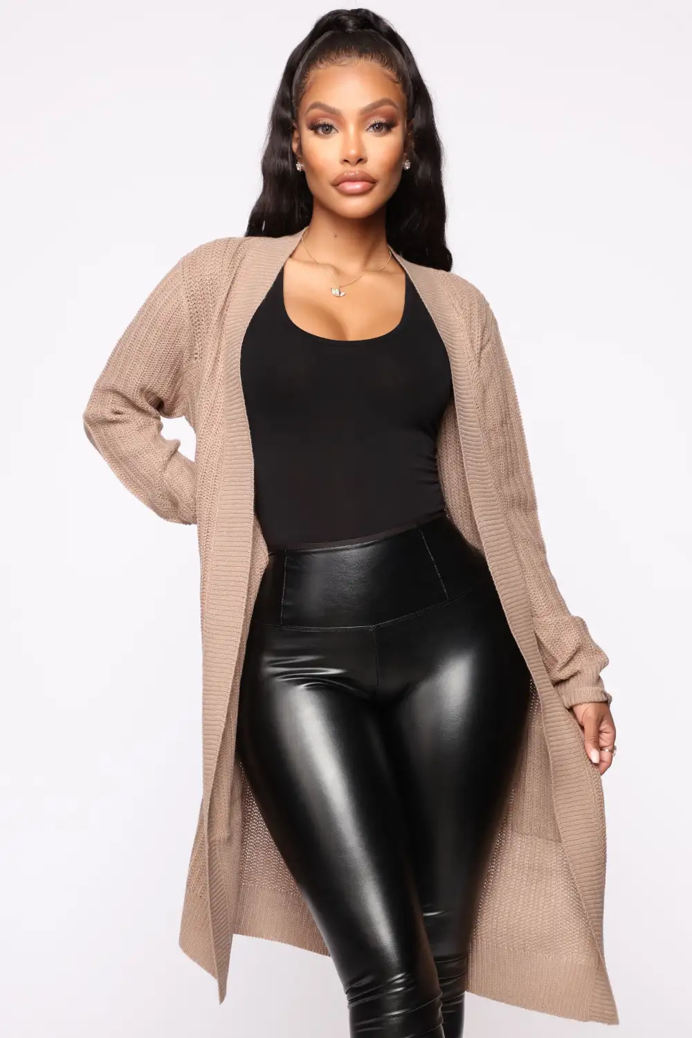 Throw It On Ribbed Cardigan - Khaki