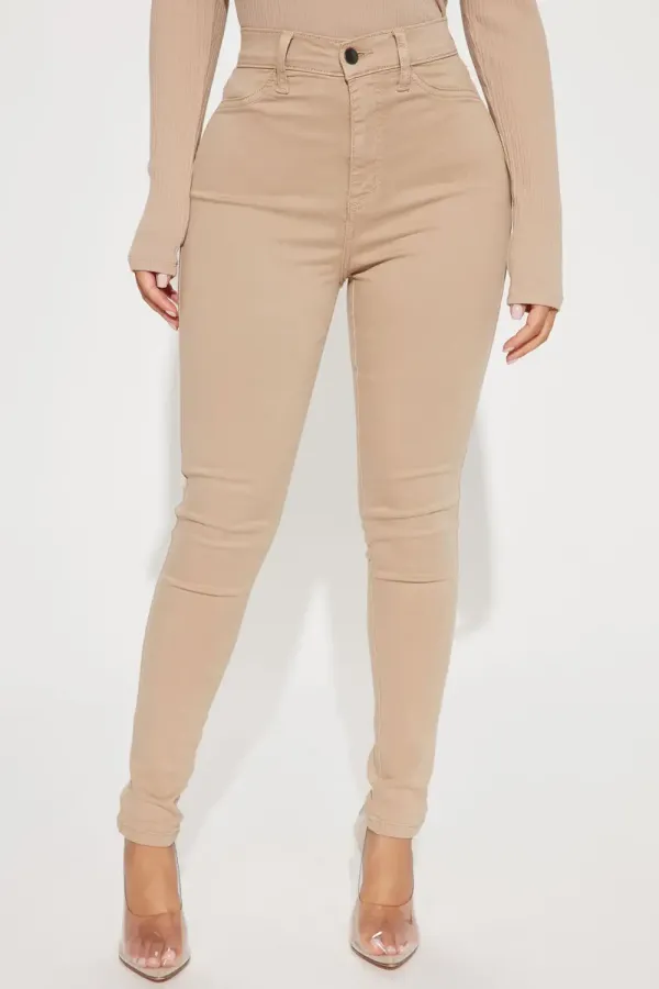 Petite Classic High Waist Skinny Jeans - Khaki