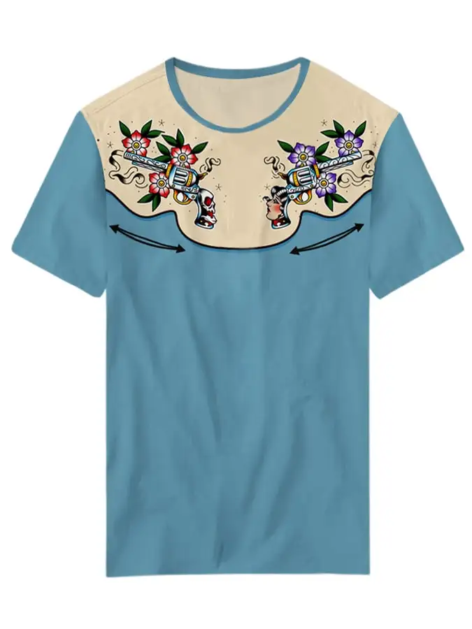 Women's Retro Western Style Printed Casual T-Shirt