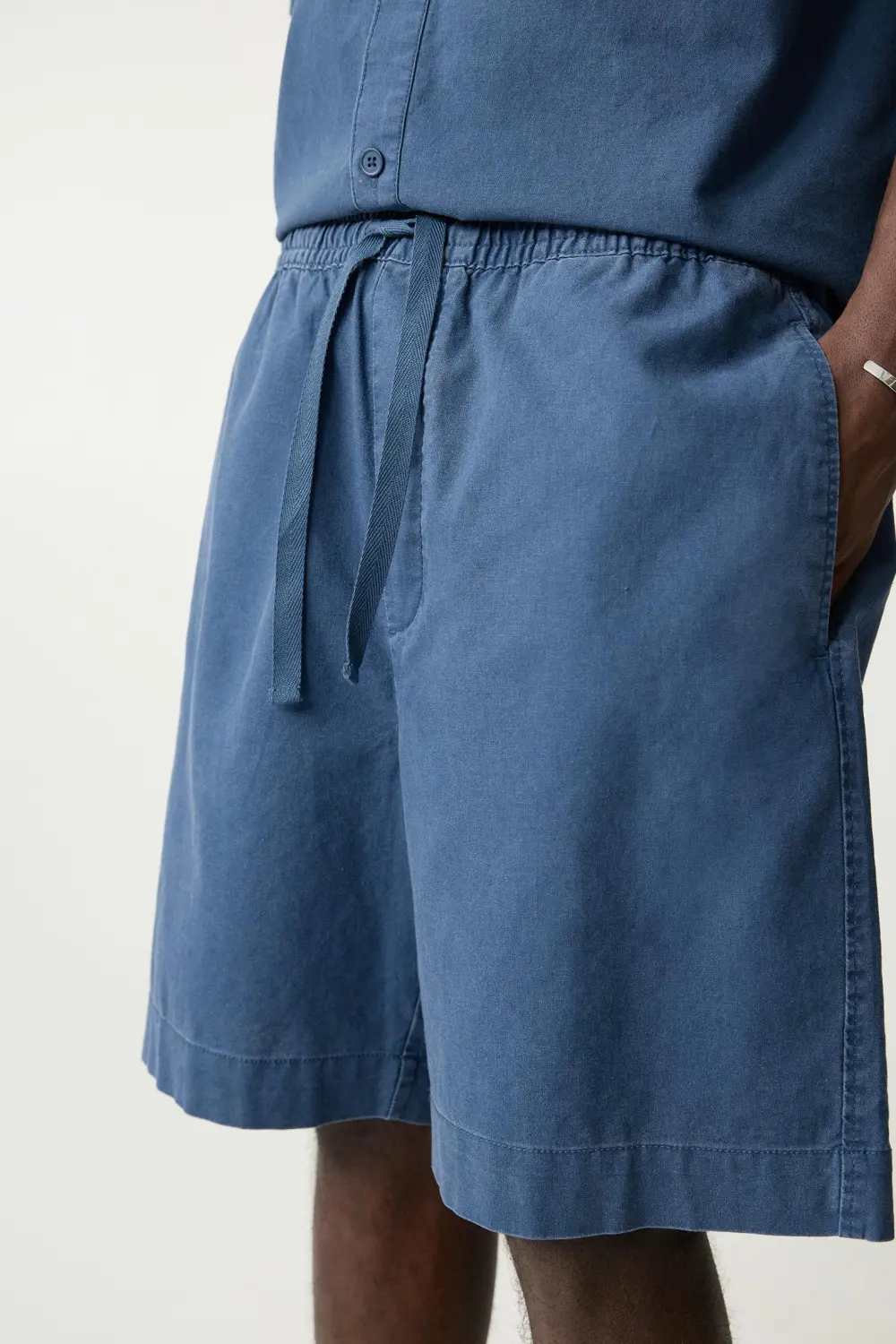Linen blend jogger Bermuda shorts