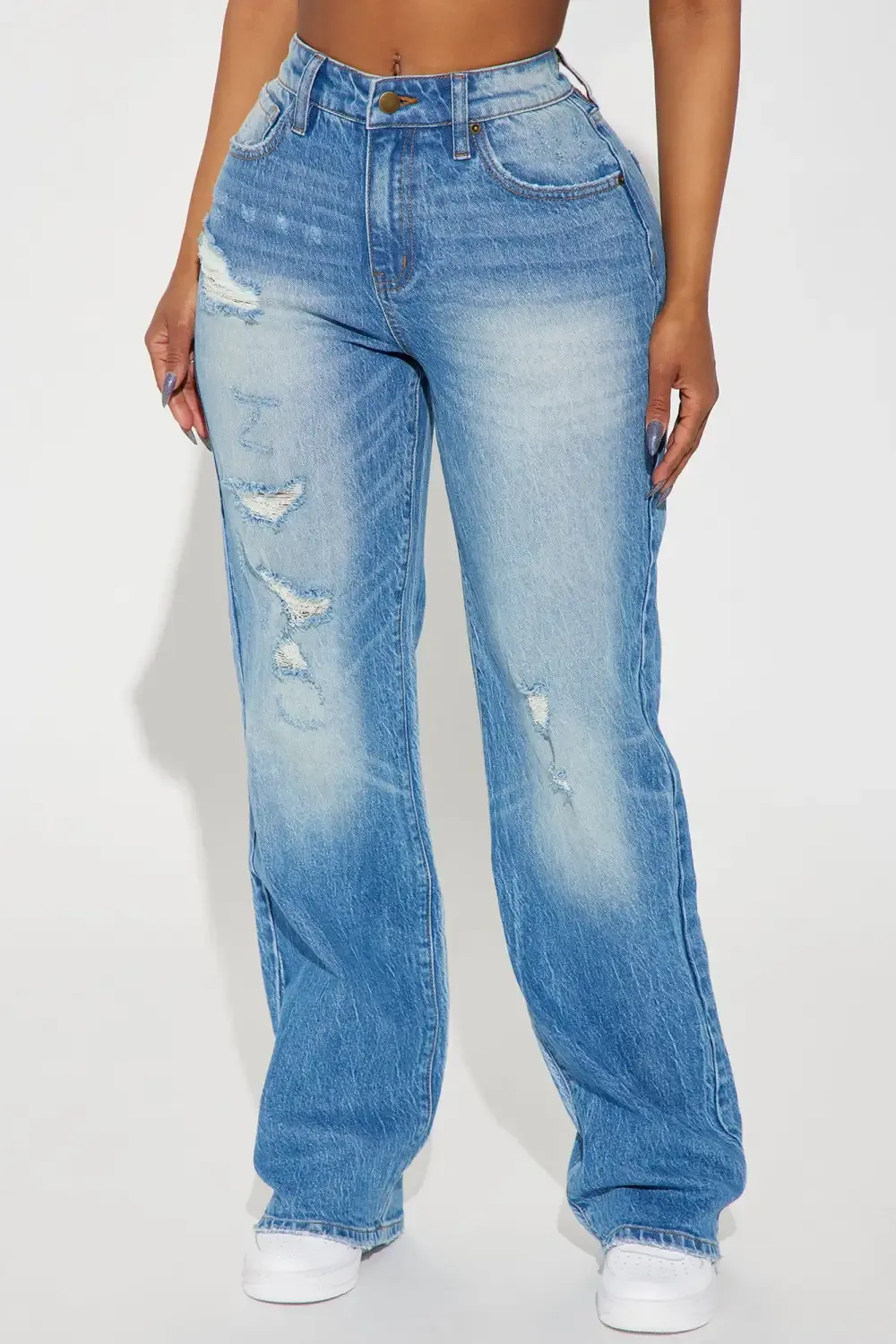 Got Game Straight Leg Jeans - Medium Wash
