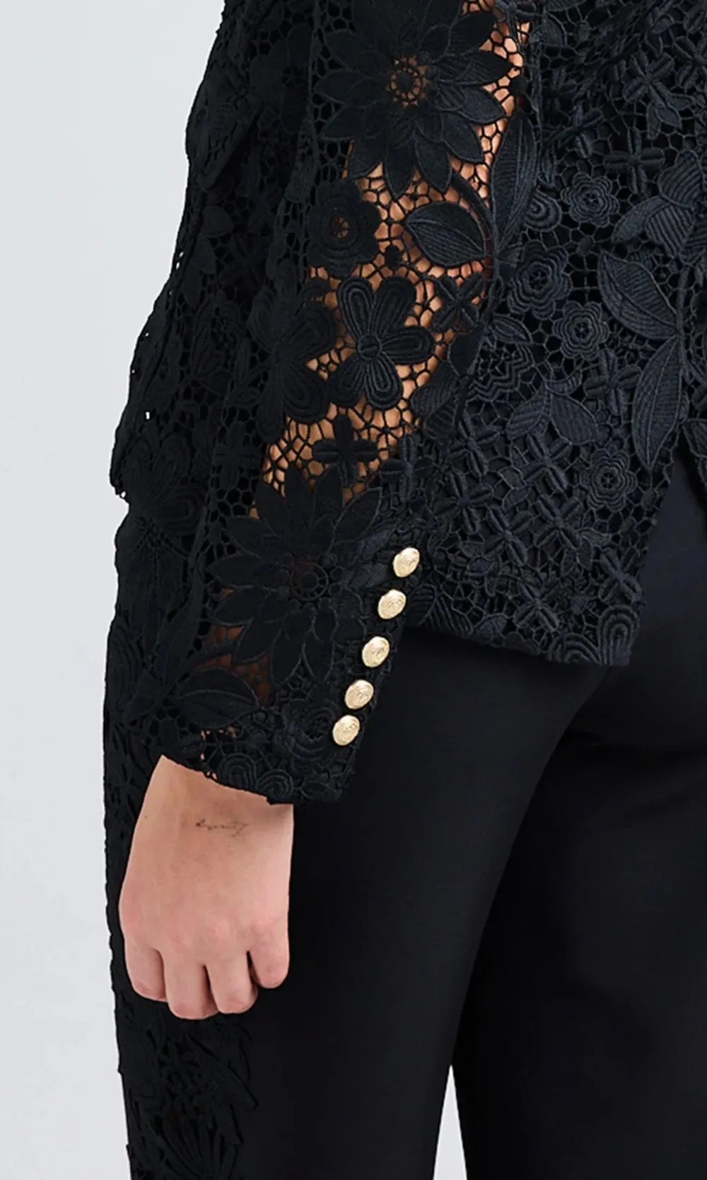 Betsy Buttoned Tweed Blazer