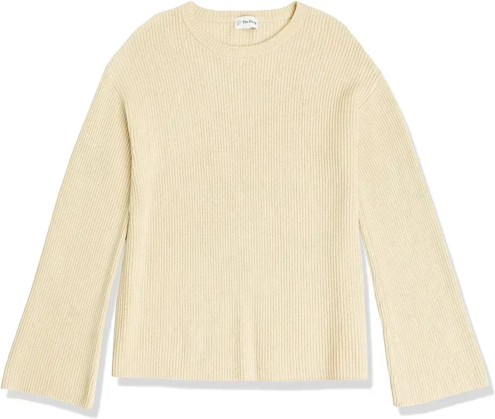 Women's Alice Crewneck Back-Slit Ribbed Pullover Sweater