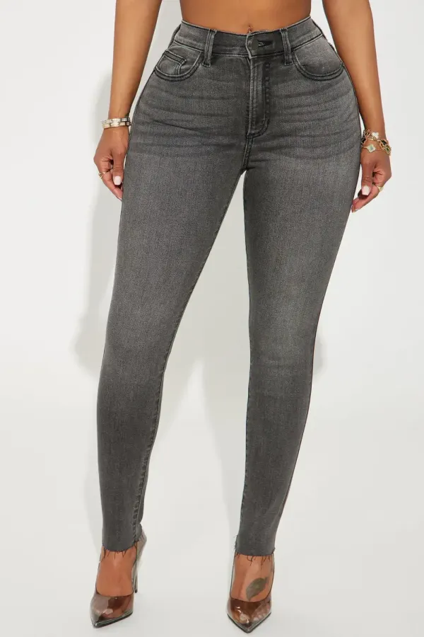 Here Again Stretch Skinny Jeans - Grey