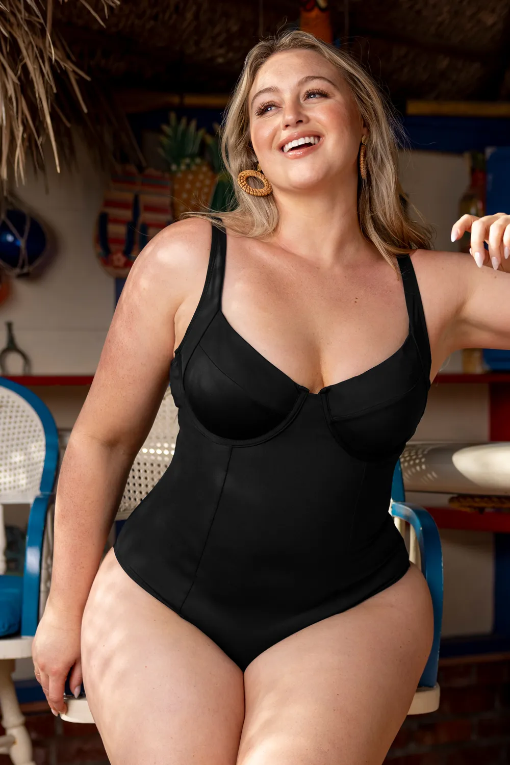 Boho Floral Underwire Slim & Sculpt One-Piece Swimsuit