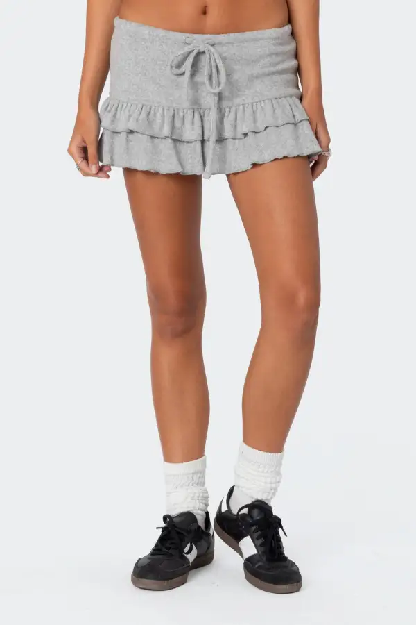 Delia Ruffled Terry Mini Skort