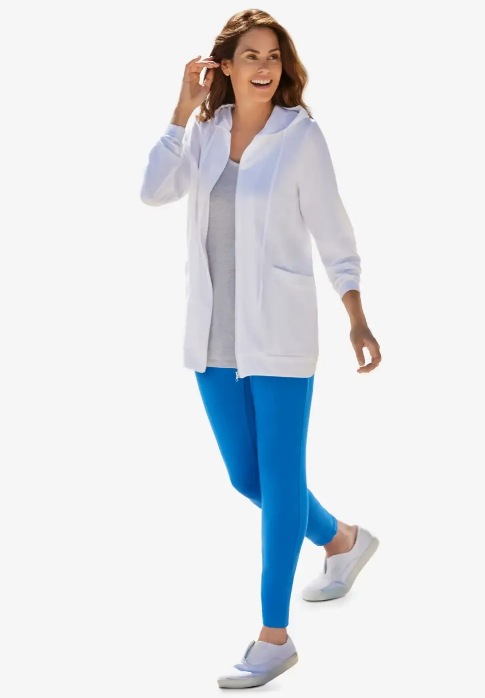 Zip Front Tunic Hoodie Jacket