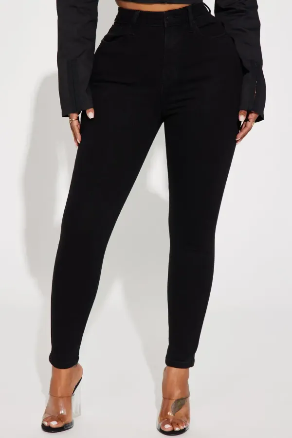 Petite Harper High Rise Stretch Skinny Jeans - Black Wash