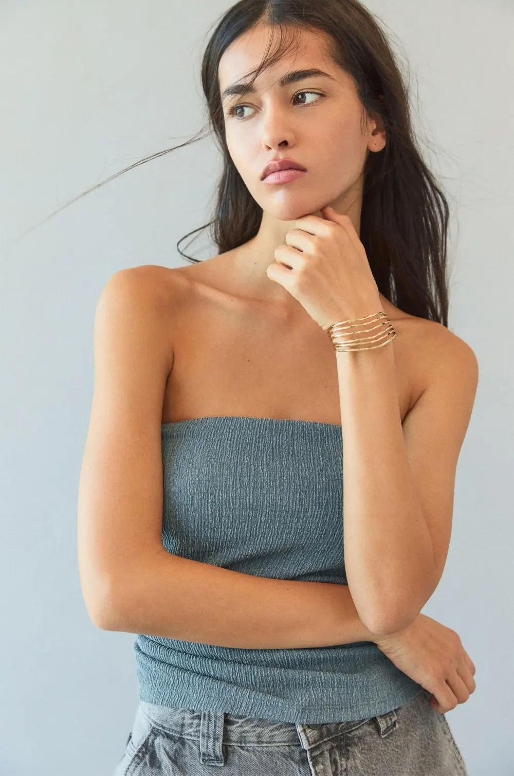 Asymmetric bandeau top