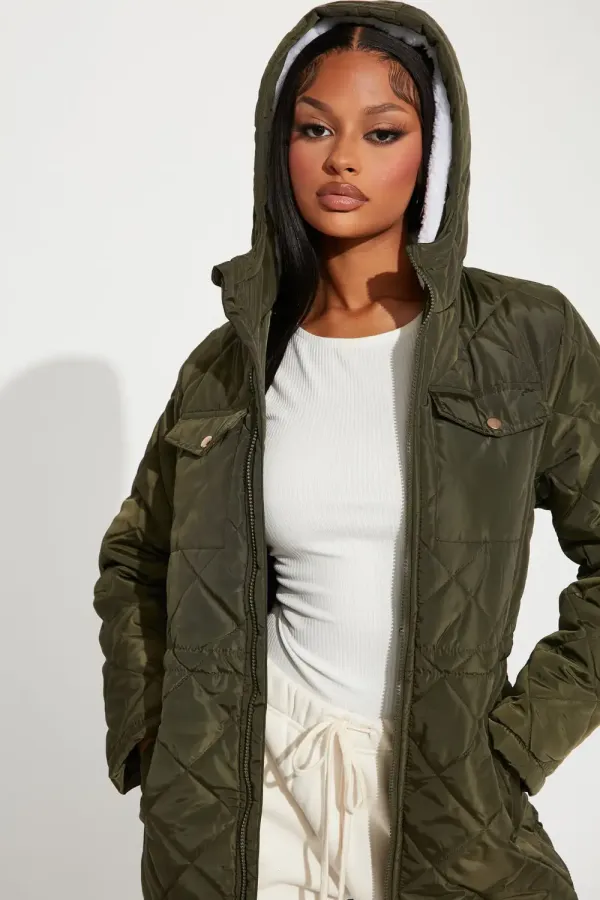 Walks In The Woods Quilted Jacket - Olive