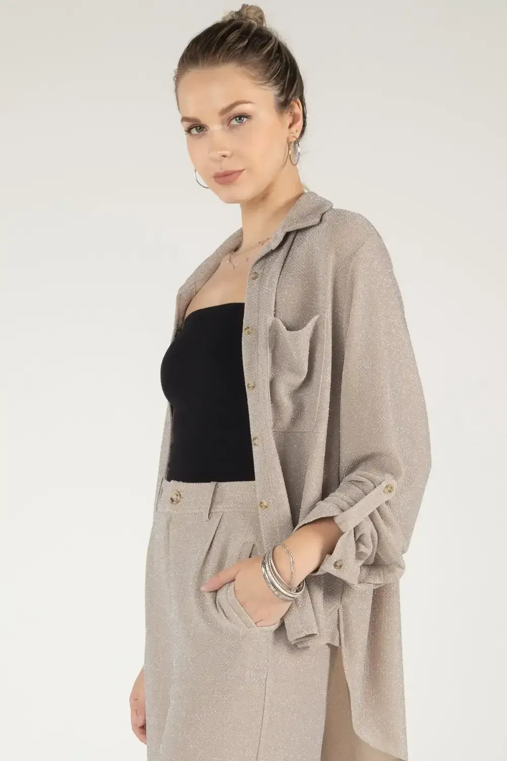 Subtle Shine Button Up
