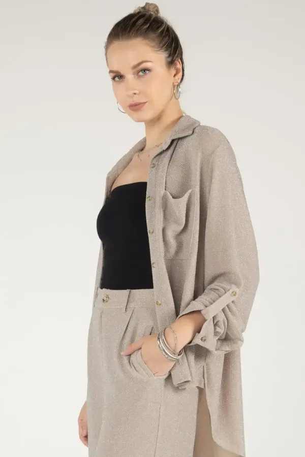Subtle Shine Button Up