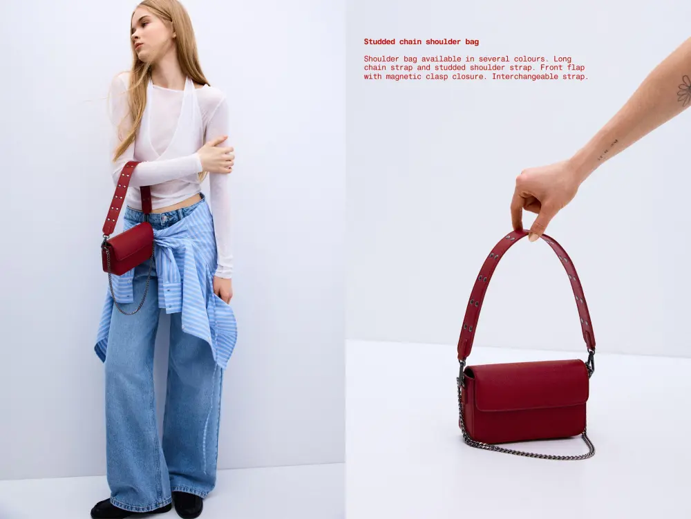 Bolso de hombro cadena tachas