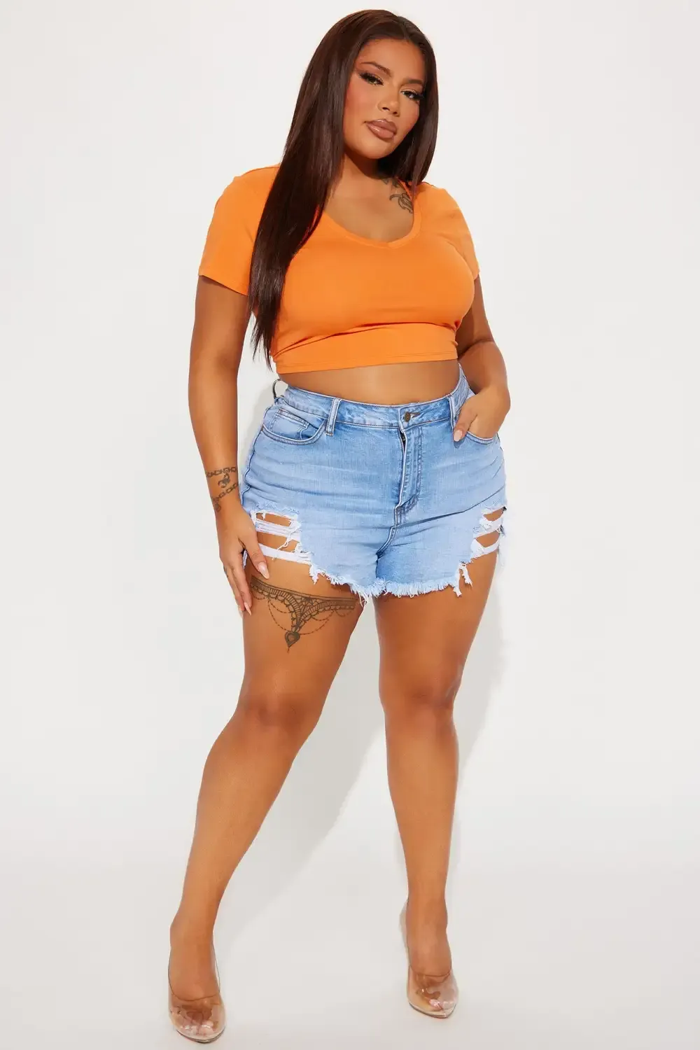 The Fast Lane Denim Shorts - Light Blue Wash